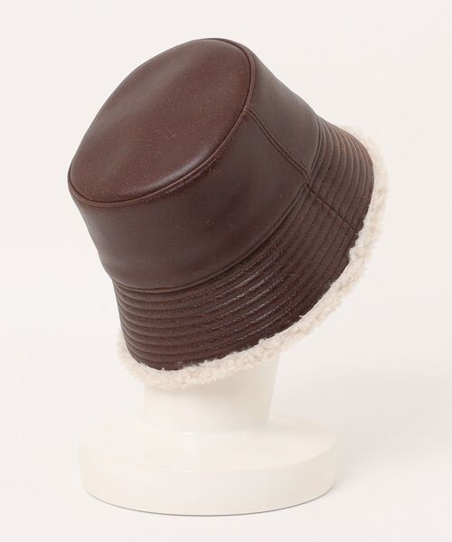 STELLA McCARTNEY（ステラマッカートニー）の「Logo Plush-Lined Bucket Hat / ロゴ プラッシュライニング バケットハット（ハット・レディース・ダークブラウン・ONE SIZE）」の2枚目の写真