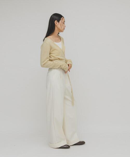 KBF（ケイビーエフ）の「カシュクールコンパクトニット（ニット/セーター・レディース・オリーブ/ライトベージュ/グレー・ONE）」の9枚目の写真