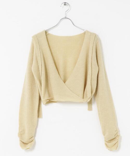 KBF（ケイビーエフ）の「カシュクールコンパクトニット（ニット/セーター・レディース・オリーブ/ライトベージュ/グレー・ONE）」の11枚目の写真