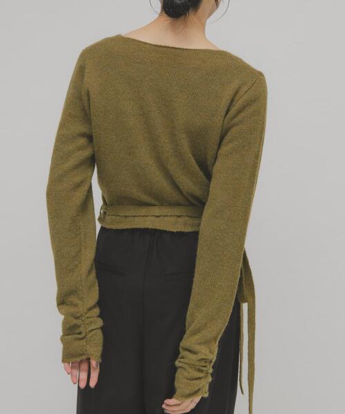 KBF（ケイビーエフ）の「カシュクールコンパクトニット（ニット/セーター・レディース・オリーブ/ライトベージュ/グレー・ONE）」の15枚目の写真