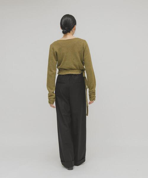 KBF（ケイビーエフ）の「カシュクールコンパクトニット（ニット/セーター・レディース・オリーブ/ライトベージュ/グレー・ONE）」の18枚目の写真