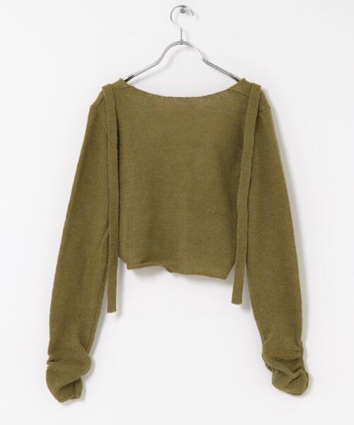 KBF（ケイビーエフ）の「カシュクールコンパクトニット（ニット/セーター・レディース・オリーブ/ライトベージュ/グレー・ONE）」の22枚目の写真