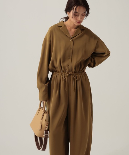 Elura（エルーラ）の「開襟サロペット/612460（サロペット/オーバーオール・レディース・ブラウン/ブラック・FREE）」の2枚目の写真