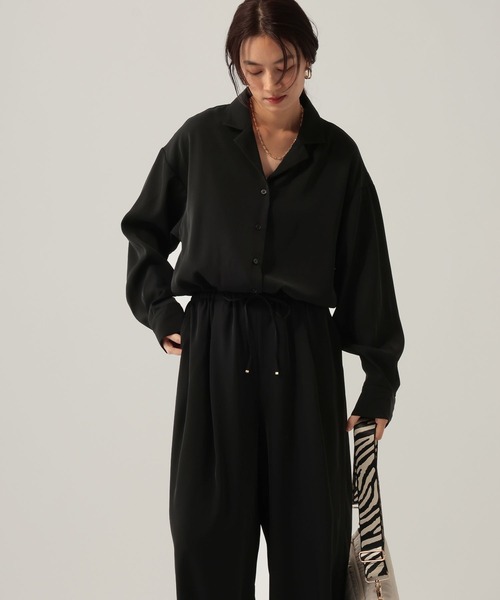 Elura（エルーラ）の「開襟サロペット/612460（サロペット/オーバーオール・レディース・ブラウン/ブラック・FREE）」の3枚目の写真