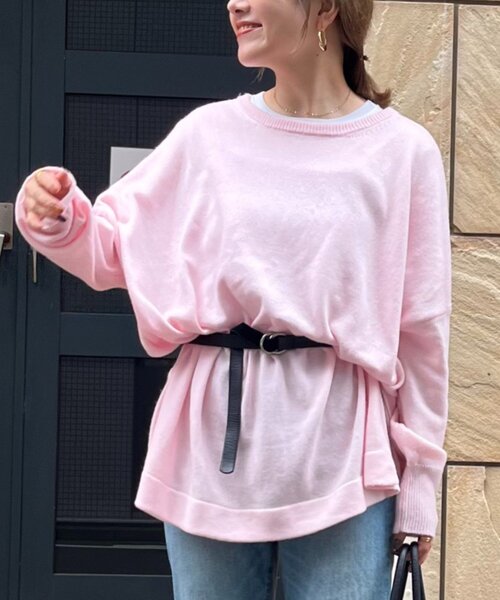 てら企画】おしゃれに体型カバー◎ウール混オーバニットチュニック