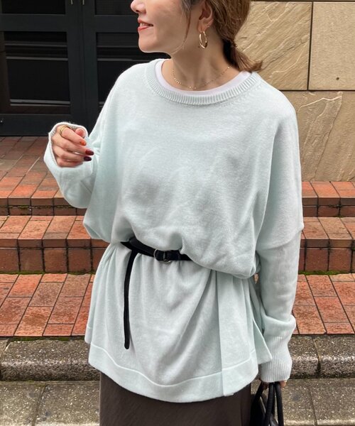 CIAOPANIC TYPY(チャオパニックティピー)の「【てら企画】ウール混オーバニットチュニック(ニット/セーター・レディース・ピンク/ブラウン/ミント/オフホワイト/チャコールグレー・ONE SIZE)」の5枚目の写真