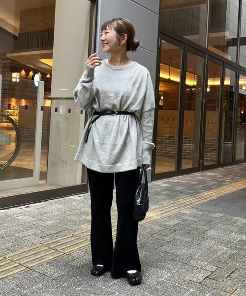 てら企画】おしゃれに体型カバー◎ウール混オーバニットチュニック