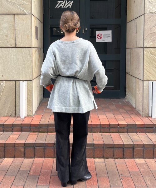 てら企画】おしゃれに体型カバー◎ウール混オーバニットチュニック