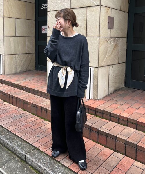 CIAOPANIC TYPY(チャオパニックティピー)の「【てら企画】ウール混オーバニットチュニック(ニット/セーター・レディース・ピンク/ブラウン/ミント/オフホワイト/チャコールグレー・ONE SIZE)」の16枚目の写真