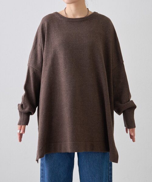 CIAOPANIC TYPY(チャオパニックティピー)の「【てら企画】ウール混オーバニットチュニック(ニット/セーター・レディース・ピンク/ブラウン/ミント/オフホワイト/チャコールグレー・ONE SIZE)」の20枚目の写真