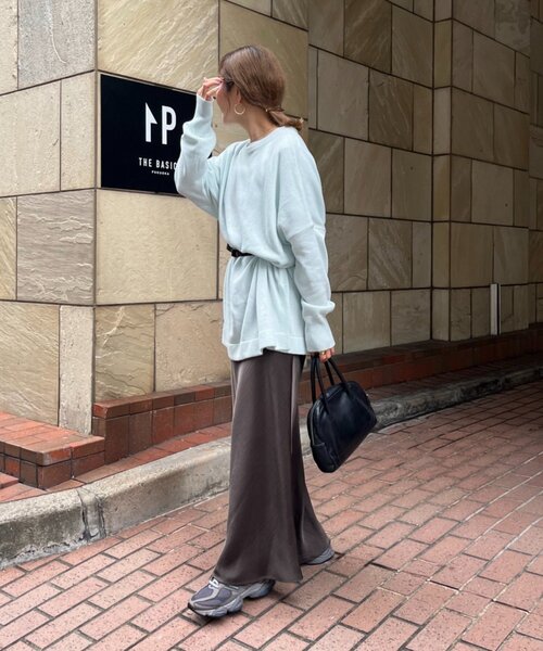 てら企画】おしゃれに体型カバー◎ウール混オーバニットチュニック