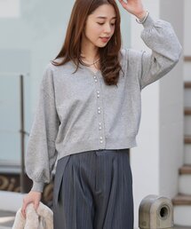 andequal アンドコール　カーディガン 片畦Vネックショートカーディガン｜ニット｜ニコル公式通販