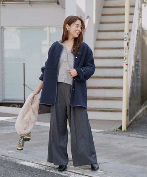 パール釦ショートカーディガン un dix cors（アンディコール）の「《さりげなく大人可愛い》Wパール釦