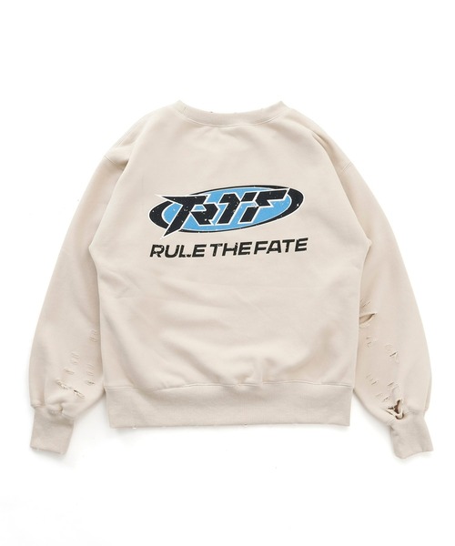 RULE THE FATE(ルールザフェイト)の「RTF ELLIPSE DAMAGE SWEAT PULLOVER/エリプスダメージスウェットプルオーバー(スウェット・メンズ・ブラック/ベージュ・2/1/0)」の7枚目の写真