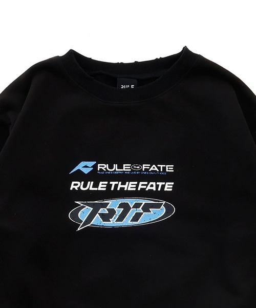 RULE THE FATE(ルールザフェイト)の「RTF ELLIPSE DAMAGE SWEAT PULLOVER/エリプスダメージスウェットプルオーバー(スウェット・メンズ・ブラック/ベージュ・2/1/0)」の4枚目の写真