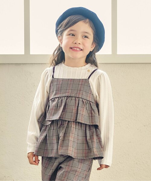 apres les cours（アプレレクール）の「【リンク/ジュニア対応】ティアードドッキングトップス（スウェット・キッズ・サックスブルー/アイボリー/ブラック・100/110/120/140/80/90/130）」の2枚目の写真