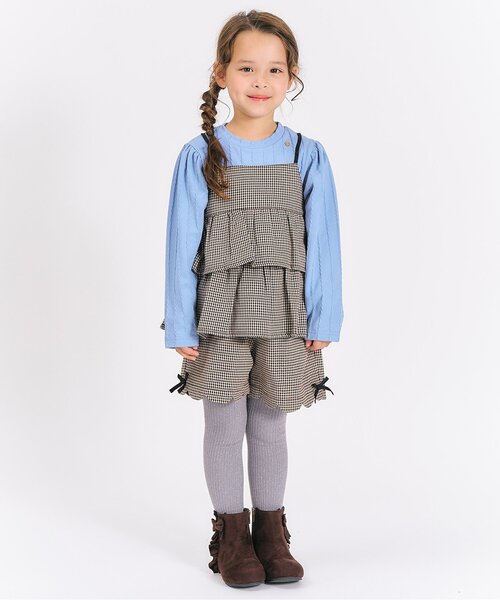 apres les cours（アプレレクール）の「【リンク/ジュニア対応】ティアードドッキングトップス（スウェット・キッズ・サックスブルー/アイボリー/ブラック・100/110/120/140/80/90/130）」の13枚目の写真