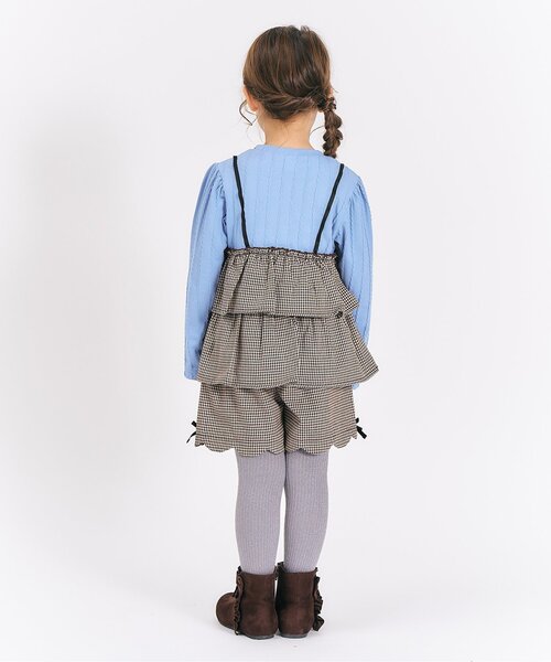 apres les cours（アプレレクール）の「【リンク/ジュニア対応】ティアードドッキングトップス（スウェット・キッズ・サックスブルー/アイボリー/ブラック・100/110/120/140/80/90/130）」の14枚目の写真