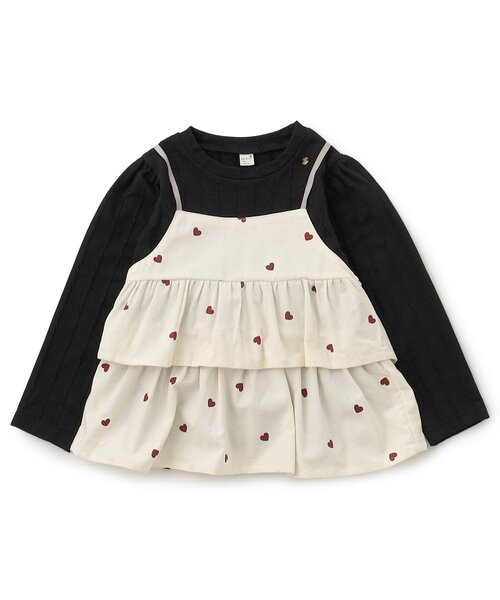 apres les cours（アプレレクール）の「【リンク/ジュニア対応】ティアードドッキングトップス（スウェット・キッズ・サックスブルー/アイボリー/ブラック・100/110/120/140/80/90/130）」の16枚目の写真