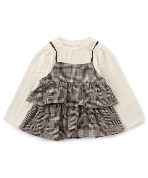 apres les cours（アプレレクール）の「【リンク/ジュニア対応】ティアードドッキングトップス（スウェット・キッズ・サックスブルー/アイボリー/ブラック・100/110/120/140/80/90/130）」の18枚目の写真