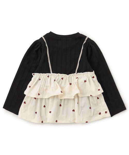 apres les cours（アプレレクール）の「【リンク/ジュニア対応】ティアードドッキングトップス（スウェット・キッズ・サックスブルー/アイボリー/ブラック・100/110/120/140/80/90/130）」の20枚目の写真