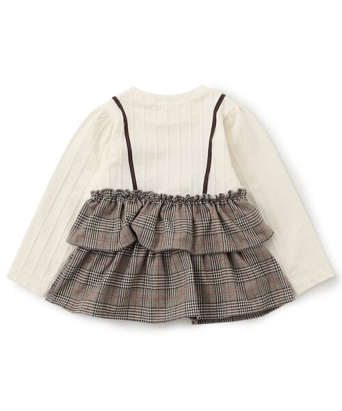 apres les cours（アプレレクール）の「【リンク/ジュニア対応】ティアードドッキングトップス（スウェット・キッズ・サックスブルー/アイボリー/ブラック・100/110/120/140/80/90/130）」の21枚目の写真