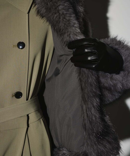 RIM.ARK（リムアーク）の「【RIM.ARK/リムアーク】High collar faux fur jacket/ハイカラーフェイクファージャケット（その他アウター・レディース・グレー/ブラウン・FREE）」の16枚目の写真
