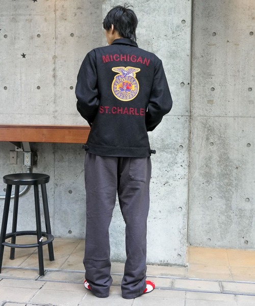 HOUSTON(ヒューストン)の「【HOUSTON/ヒューストン】MELTON FFA(Future Farmers Agriculture) JACKET メルトンジャケット 51519(ブルゾン・メンズ・ブルー/オリーブ/ブラック・X-LARGE/LARGE/MEDIUM)」の6枚目の写真