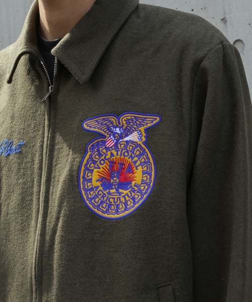 HOUSTON(ヒューストン)の「【HOUSTON/ヒューストン】MELTON FFA(Future Farmers Agriculture) JACKET メルトンジャケット 51519(ブルゾン・メンズ・ブルー/オリーブ/ブラック・X-LARGE/LARGE/MEDIUM)」の19枚目の写真