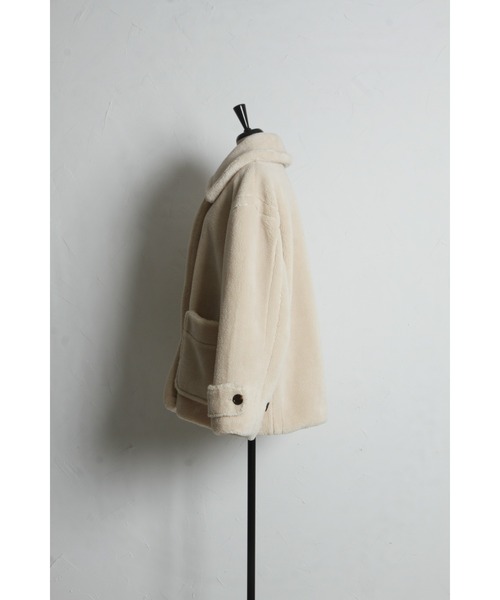 &. NOSTALGIA（アンドドットノスタルジア）の「テディボアステンカラーコート（ステンカラーコート・レディース・チャコールグレー/ライトベージュ・M）」の22枚目の写真