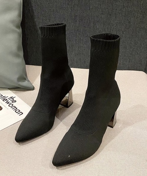 yuue' ( wear )(ユーイ)の「チャンキーヒールソックスブーツ(ブーツ・レディース・ブラック・23.5cm/24.5cm)」の5枚目の写真