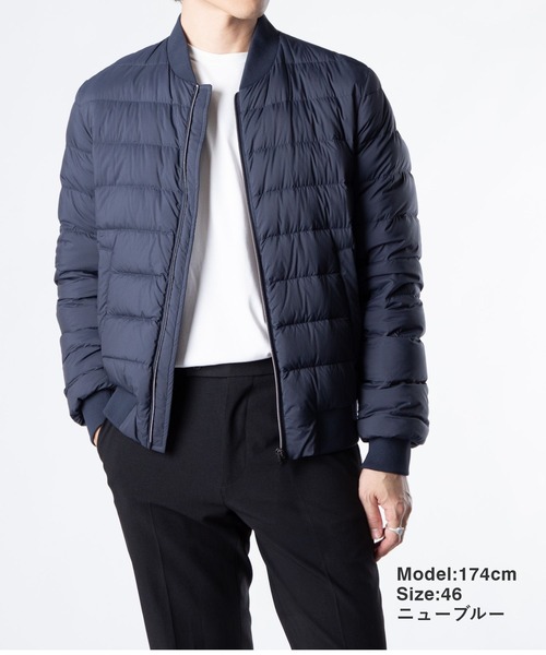 HERNO(ヘルノ)の「HERNO LEGEND BOMBER DOWN JACKET ヘルノ レジェンド MA-1タイプ ダウンジャケット(ダウンジャケット/コート・メンズ・ネイビー系1・46/44)」の2枚目の写真