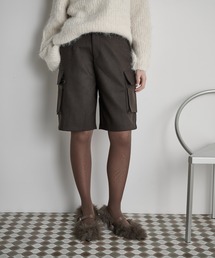 レディースのカーゴパンツ（ブラウン/茶色系・ショート・ひざ上丈