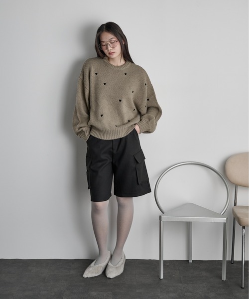 THE YOn(ザヨン)の「ウールライクカーゴハーフパンツ(カーゴパンツ・レディース・ブラウン/ブラック/チャコールグレー・FREE)」の8枚目の写真