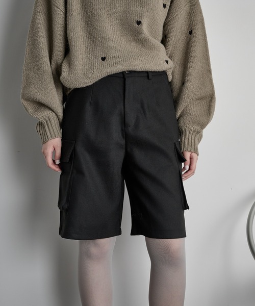 THE YOn(ザヨン)の「ウールライクカーゴハーフパンツ(カーゴパンツ・レディース・ブラウン/ブラック/チャコールグレー・FREE)」の5枚目の写真