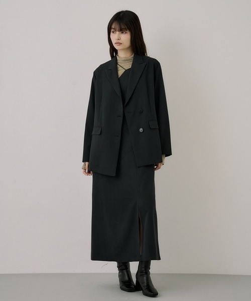 UNITED TOKYO（ユナイテッドトウキョウ）の「フィブリルテーラードジャケット｜ウォッシャブル/セットアップ/オフィスカジュアル/オケージョン/ストレッチ/冬服（テーラードジャケット・レディース・グレー/ブラック・1/2）」の5枚目の写真