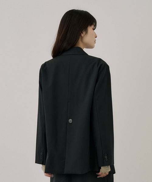 UNITED TOKYO（ユナイテッドトウキョウ）の「フィブリルテーラードジャケット｜ウォッシャブル/セットアップ/オフィスカジュアル/オケージョン/ストレッチ/冬服（テーラードジャケット・レディース・グレー/ブラック・1/2）」の8枚目の写真