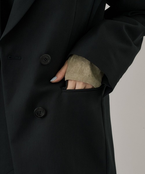 UNITED TOKYO（ユナイテッドトウキョウ）の「フィブリルテーラードジャケット｜ウォッシャブル/セットアップ/オフィスカジュアル/オケージョン/ストレッチ/冬服（テーラードジャケット・レディース・グレー/ブラック・1/2）」の12枚目の写真