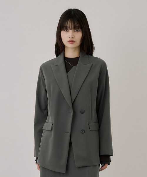 UNITED TOKYO（ユナイテッドトウキョウ）の「フィブリルテーラードジャケット｜ウォッシャブル/セットアップ/オフィスカジュアル/オケージョン/ストレッチ/冬服（テーラードジャケット・レディース・グレー/ブラック・1/2）」の16枚目の写真