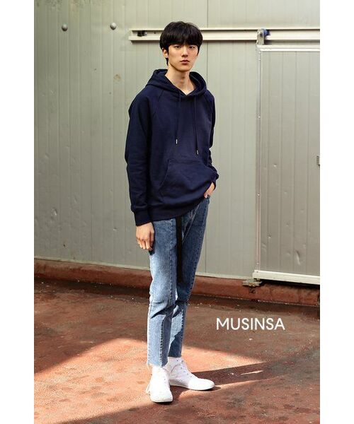 MUSINSA STANDARD（ムシンサスタンダード）の「フード付きスウェットシャツ[ネイビー]（パーカー・メンズ・その他・XX-LARGE/XXX-LARGE/SMALL/MEDIUM/LARGE/X-LARGE）」の2枚目の写真