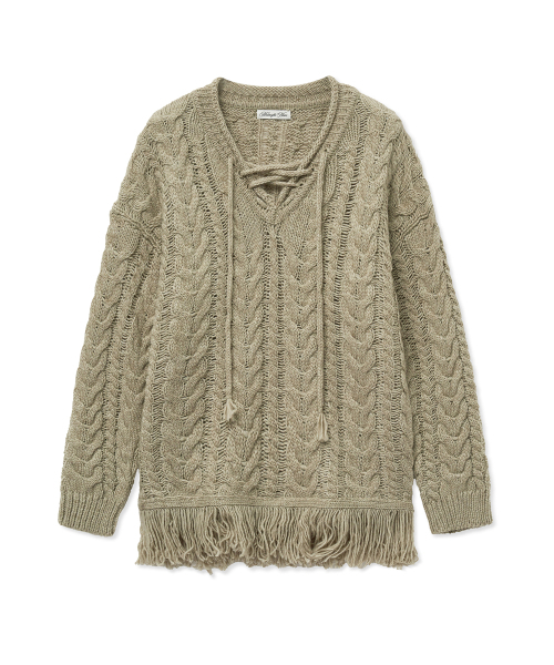 Midnight Move（ミッドナイトムーブ）の「v tassel knit ops [beige]（ニット/セーター・レディース・その他・FREE）」の2枚目の写真