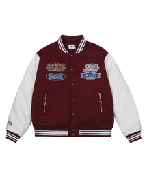 GRAVER（グレーバー）の「[ユニセックス]OF ベア バーシティジャケット_バーガンディ（スタジャン）」