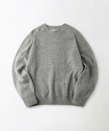 PURE WOOL WHOLEGARMENT KNIT_MELANGE GRAY