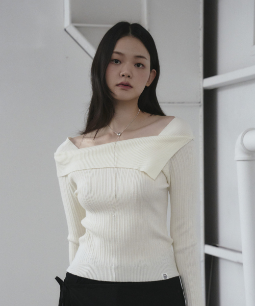 THE GREEN LAB（ザグリーンラボ）の「オフショルダー スリムリブニット [ブラック]（ニット/セーター・レディース・その他・FREE）」の6枚目の写真