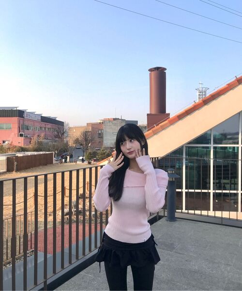 THE GREEN LAB（ザグリーンラボ）の「オフショルダー スリムリブニット [ブラック]（ニット/セーター・レディース・その他・FREE）」の14枚目の写真