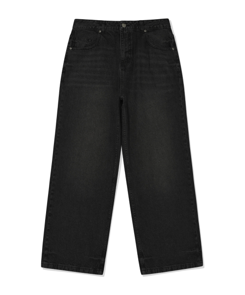 Wacky WiLLy(ワッキーウィリー)の「ベーシックワイドデニムパンツブラック(デニムパンツ・レディース・その他・SMALL/MEDIUM/LARGE/X-LARGE)」の1枚目の写真