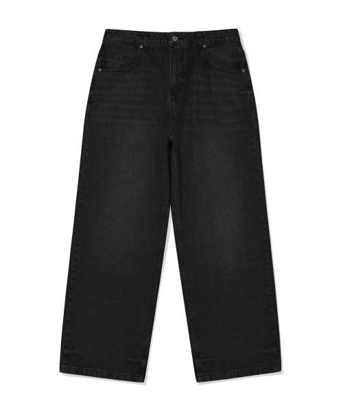 Wacky WiLLy(ワッキーウィリー)の「ベーシックワイドデニムパンツブラック(デニムパンツ・レディース・その他・SMALL/MEDIUM/LARGE/X-LARGE)」の2枚目の写真