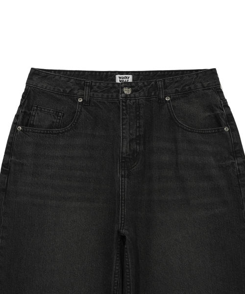 Wacky WiLLy(ワッキーウィリー)の「ベーシックワイドデニムパンツブラック(デニムパンツ・レディース・その他・SMALL/MEDIUM/LARGE/X-LARGE)」の4枚目の写真