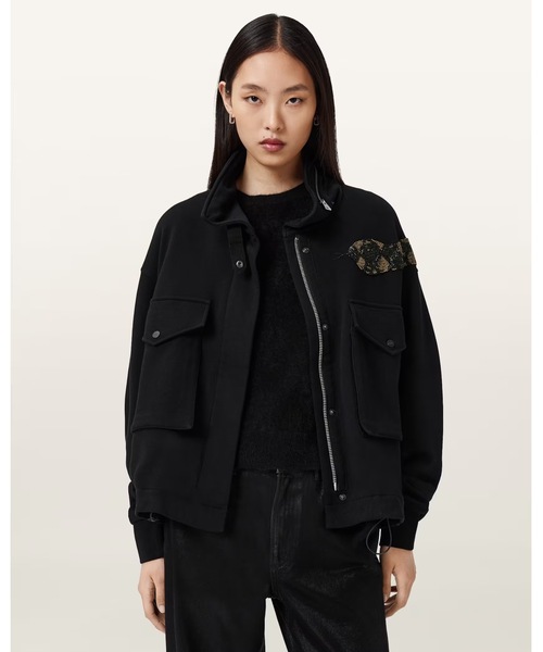 ALLSAINTS(オールセインツ)の「OUROS CLAIRE JACKET | OUROS CLARIE ジャケット(その他アウター・レディース・ブラック・XS/S/M)」の4枚目の写真
