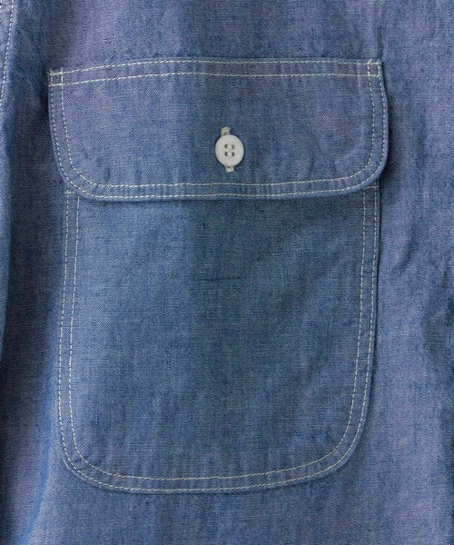 orSlow（オアスロウ）の「orSlow CHAMBRAY WORK SHIRT / 01-8064-84（シャツ/ブラウス・メンズ・ブルー・2/3）」の4枚目の写真